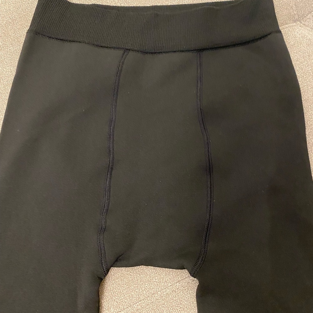 Black High-Waisted Footed Leggings